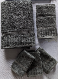 **Grey** + Piano Border Towel Bundle