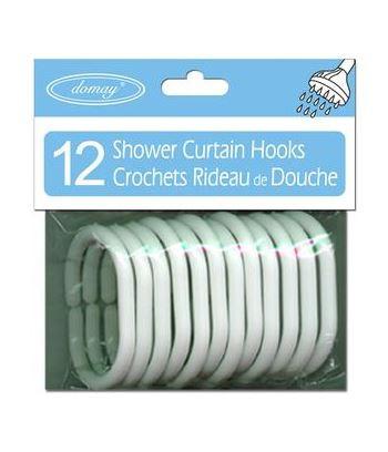 Plastic Shower Curtain Hooks - White