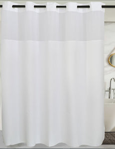 "Zero" Shower Curtain With Mesh Window. 71" X 77" 100% Polyester