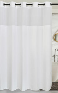 "Zero" Shower Curtain With Mesh Window & Removable Liner. 71" X 77" 100% Polyester