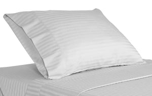 T-250 Tone on Tone White Stripe Bed Sheet Set